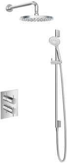 Hotbath Get Together IBS2A Regendoucheset inbouw - 35cm wandarm - 25cm ronde hoofddouche - 3 standen handdouche glijstang - geborsteld nikkel IBS2AGN147 Nikkel geborsteld