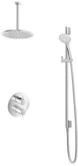 Hotbath Get together IBS2RA Regendoucheset inbouw - 30cm plafondarm - 25cm ronde hoofddouche - 3 standen handdouche glijstang - chroom IBS2RACR1347