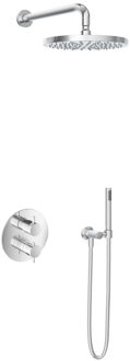 Hotbath Get together IBS2RA Regendoucheset inbouw - 35cm wandarm - 30cm ronde hoofddouche - staafhanddouche - chroom IBS2RACR5