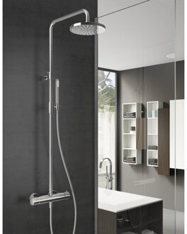 Hotbath Get together SDS1 thermostatsiche regendoucheset 25cm ronde hoofddouche staafhanddouche chroom SDS1CR4 Chroom hoogglans