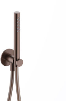 Hotbath Handdouche Ace Met Wandsteun Met Uitlaat En Doucheslang 150 cm Geborsteld Koper PVD