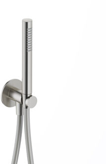 Hotbath Handdouche Ace Met Wandsteun Met Uitlaat En Doucheslang 150 cm Geborsteld Nikkel