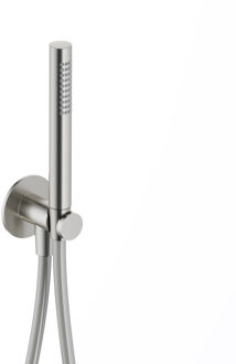 Hotbath Handdouche Ace Met Wandsteun Met Uitlaat En Doucheslang 150 cm Geborsteld Nikkel