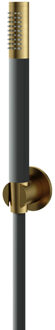 Hotbath Handdouche Archie Met Wandsteun en Doucheslang Voor Opbouwkraan Geborsteld Messing PVD