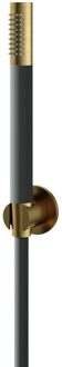 Hotbath Handdouche Hotbath Archie Met Wandsteun en Doucheslang Voor Opbouwkraan Geborsteld Messing PVD
