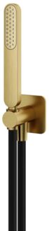 Hotbath Handdouche Hotbath Gal Met Wandsteun Uitlaat Doucheslang 150 cm Geborsteld Messing PVD