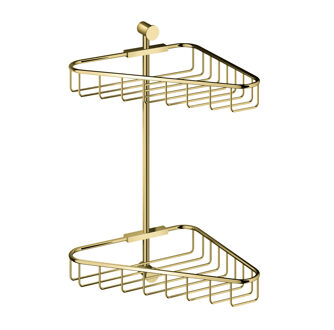 Hotbath Hoekdraadkorf Hotbath Cobber Dubbel Wandmodel Gepolijst Messing Living Colours