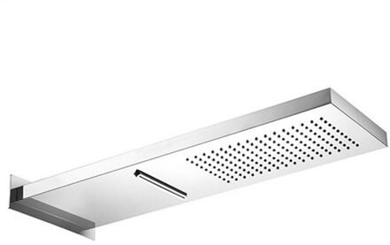 Hotbath Hoofddouche Mate 16.5x53.7 cm Met Casade Wandmodel Opbouw Geborsteld Nikkel