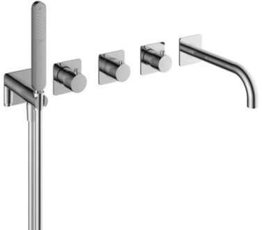 Hotbath Inbouw Badkraan Hotbath Gal Thermostaatkraan met 2 Stopkranen en Uitloop Chroom