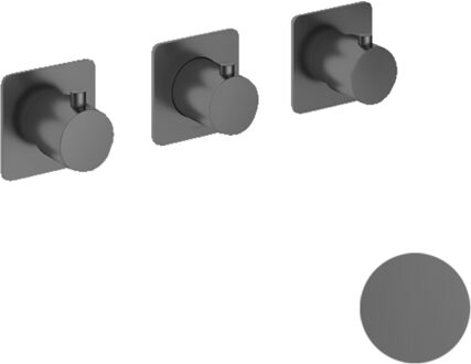 Hotbath Inbouw Douchekraan Gal Thermostaatkraan met 2 Stopkranen Geborsteld Gunmetal PVD