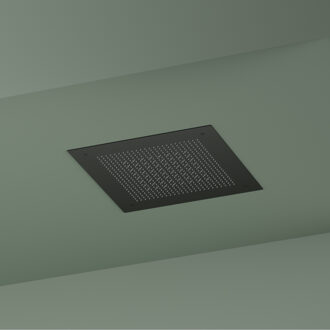 Hotbath Inbouw hoofddouche Hotbath Ace Velvet Rainshower 38x38 cm Geborsteld Zwart PVD