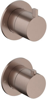 Hotbath Inbouw Thermostaat - Afbouwdeel Ace Met 2-Weg Stop-Omstel Geborsteld Koper PVD