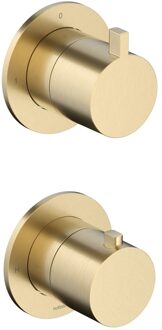 Hotbath Inbouw Thermostaat - Afbouwdeel Ace Met 2-Weg Stop-Omstel Geborsteld Messing PVD