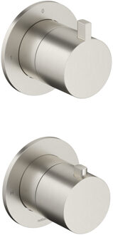 Hotbath Inbouw Thermostaat - Afbouwdeel Ace Met 2-Weg Stop-Omstel Geborsteld Nikkel