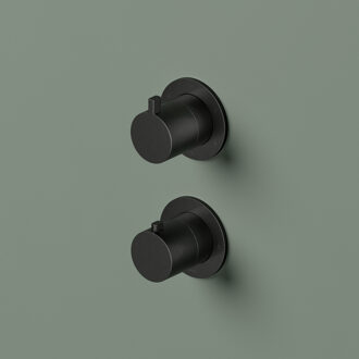 Hotbath Inbouw thermostaat - Afbouwdeel Ace Met 3-Weg Stop-Omstel Geborsteld Zwart PVD