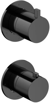 Hotbath Inbouw thermostaat - Afbouwdeel Ace Met 3-Weg Stop-Omstel Gepolijst Zwart PVD