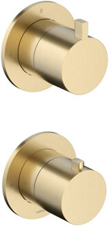 Hotbath Inbouw Thermostaat - Afbouwdeel Hotbath Ace Met 2-Weg Stop-Omstel Geborsteld Messing PVD