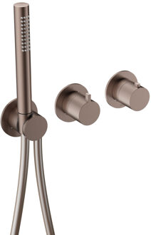 Hotbath Inbouw thermostaat - Afbouwdeel Hotbath Ace Met 2-Weg Stop-Omstel Met Handdouche/ Doucheslang Geborsteld Koper PVD