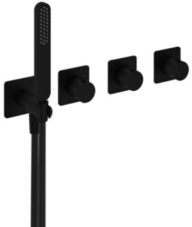 Hotbath Inbouw Thermostaatkraan Hotbath Gal Voor Bad en Douche met 2 Stopkranen Zonder Uitloop Mat Zwart