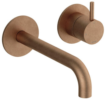 Hotbath Inbouw Wastafelkraan Cobber 18 cm Gebogen Uitloop 1-Hendel Verouderd Messing