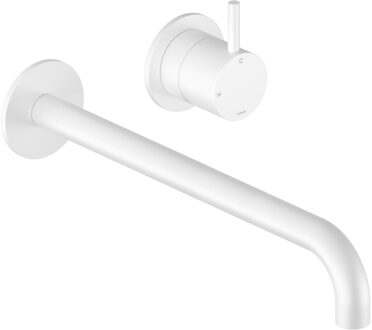 Hotbath Inbouw Wastafelkraan Hotbath Cobber 25 cm Gebogen Uitloop 1-Hendel Mat Wit