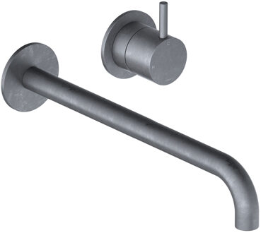 Hotbath Inbouw Wastafelkraan Hotbath Cobber 25 cm Gebogen Uitloop 1-Hendel Verouderd Ijzer