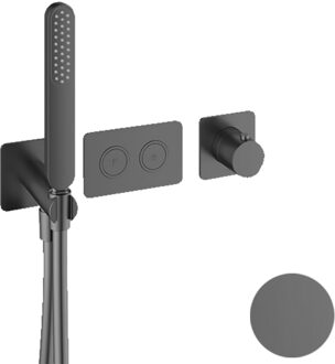 Hotbath Inbouwkraan Gal Thermostaatkraan met 2 Pushbuttons Geborsteld Gunmetal PVD