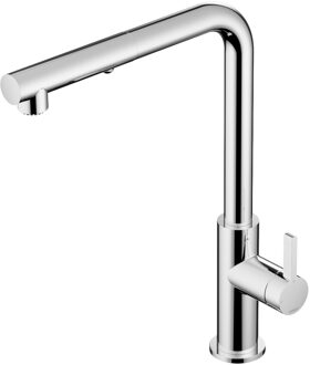 Hotbath Keukenmengkraan Ace met draaibare uitloop en uittrekbare duo-spray handdouche Chroom