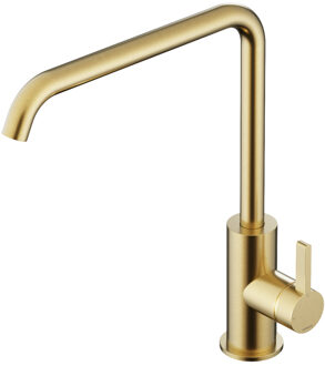 Hotbath Keukenmengkraan Hotbath Ace Met draaibare uitloop 29 cm Geborsteld Messing PVD