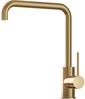 Hotbath Keukenmengkraan Hotbath Cobber 1-hendel 31.5 cm Draaibare Uitloop Geborsteld Messing Living Colours