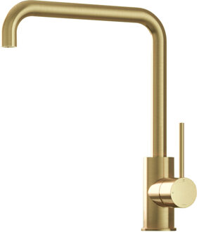 Hotbath Keukenmengkraan Hotbath Cobber 1-hendel 31.5 cm Draaibare Uitloop Geborsteld Messing PVD