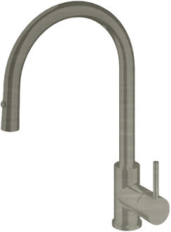 Hotbath Keukenmengkraan Hotbath Fellow Draaibaar/Uittrekbare Uitloop 38.5 cm Geborsteld Nikkel