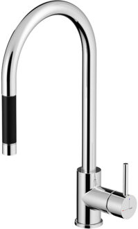 Hotbath Keukenmengkraan Hotbath Fellow Draaibaar/Uittrekbare Uitloop 42 cm Chroom