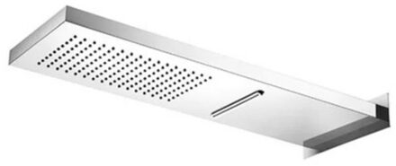 Hotbath Mate hoofddouche - 16.5x53.7cm - rechthoek - opbouw - cascade nikkel geborsteld M193GN Nikkel geborsteld (RVS)