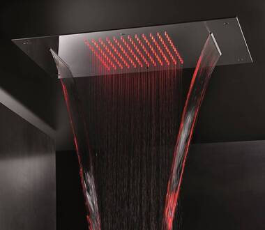 Hotbath Mate Hoofddouche Met Led En 2 Watervallen 38X70 cm M144 - Gepolijst RVS