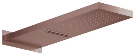 Hotbath Mate Hoofddouche - rechthoek - 16,5x53,7cm - waterval - cascade - Geborsteld Koper PVD M193BCP Koper geborsteld