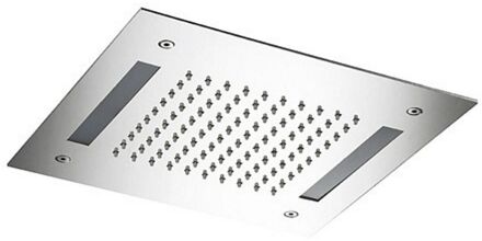 Hotbath Mate inbouwhoofddouche vierkant 30x30cm met LED verlichting nikkel geborsteld M172GN