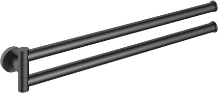 Hotbath &MORE Handdoekhouder draaibaar MBP Geborsteld Zwart PVD (BAA15MBP)