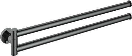 Hotbath &MORE Handdoekhouder draaibaar PBP Gepolijst Zwart PVD (BAA15PBP)