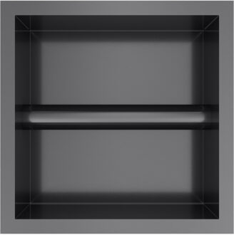 Hotbath &MORE Inbouw nis & borstelgarnituur 90x16x12,6cm Geborsteld Zwart PVD