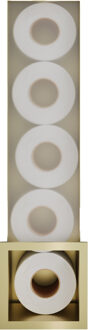 Hotbath &MORE Inbouw Reserverol Houder - 16x60x14cm - voor 6 rollen - Geborsteld messing PVD ST016BBP Messing geborsteld (goud)