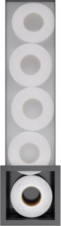 Hotbath &MORE Inbouw reserverol houder voor 6 rollen 16x60x14cm Geborsteld Zwart PVD