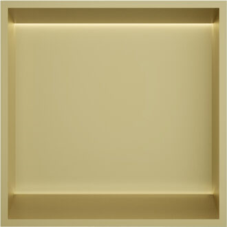 Hotbath &MORE Inbouwbox of inbouwnis - 30x30x10 - with LED IP44 - Geborsteld messing PVD BOX030LBBP Messing geborsteld (goud)