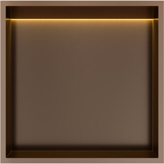 Hotbath &MORE Inbouwbox of inbouwnis - 30x30x10 - with LED IP44 - Tuscan bronze BOX030LTB