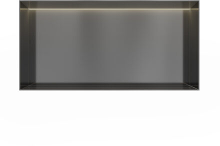 Hotbath &MORE Inbouwbox of inbouwnis - 30x60x10 - frameless + LED - Geborsteld gunmetal PVD BOX060FLBGP Gunmetal geborsteld (antraciet)