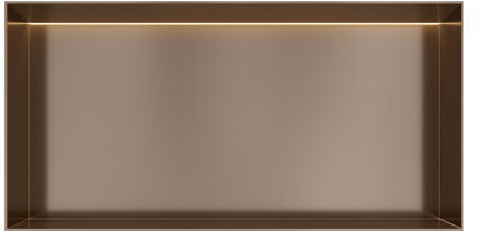 Hotbath &MORE Inbouwbox of inbouwnis - 30x60x10 - frameless + LED - Tuscan bronze BOX060FLTB