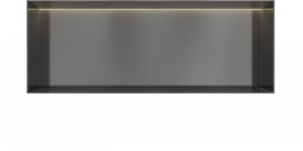 Hotbath &MORE Inbouwbox of inbouwnis - 30x80x10 - frameless + LED - Geborsteld gunmetal PVD BOX080FLBGP Gunmetal geborsteld (antraciet)