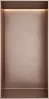 Hotbath &MORE Inbouwnis 30x15x10cm frameless + LED Geborsteld Koper PVD