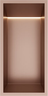 Hotbath &MORE Inbouwnis 30x15x10cm met LED IP44 Geborsteld Koper PVD