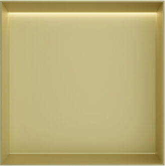 Hotbath &MORE Inbouwnis 30x30x10cm frameless + LED Geborsteld Messing PVD